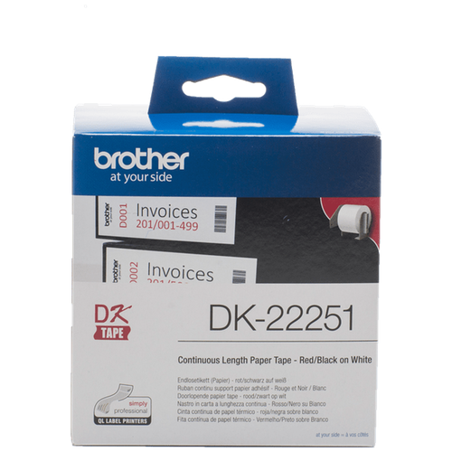 Brother DK-22251 картридж ленточный (DK22251) черный на белом 62 мм 15,24 м