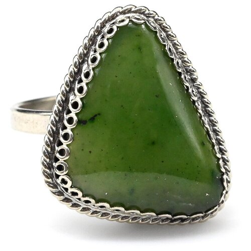 Кольцо Радуга Камня, нефрит, размер 17.5, зеленый кольцо радуга камня нефрит размер 17 зеленый