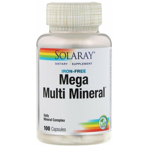 Solaray Mega Multi Mineral Iron free (Мультиминералы без железа) 100 капсул