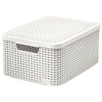 Корзина для хранения CURVER с крышкой Rattan Style Box S, 29.1х19.8х14.2 см - изображение