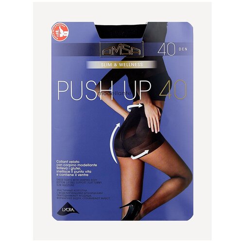 Колготки Omsa Push Up, 40 den, размер 2, черный