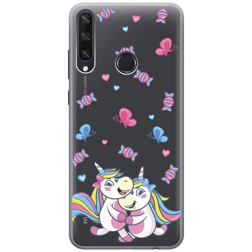 Силиконовый чехол с принтом Unicorns and Candies для Huawei Y6P / Хуавей У6Р силиконовый чехол с принтом unicorns and candies для huawei y6p хуавей у6р