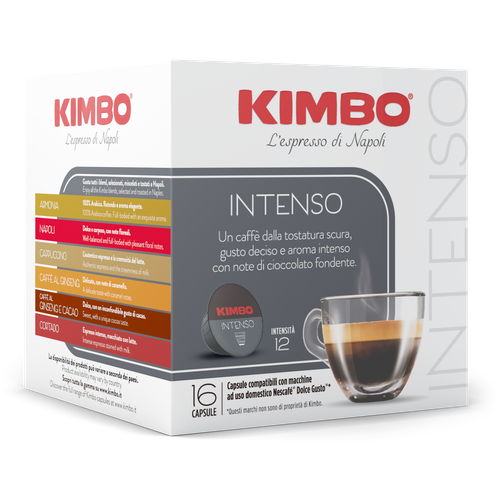 Кофе в капсулах Kimbo Intenso, интенсивность 12, 16 кап. в уп.
