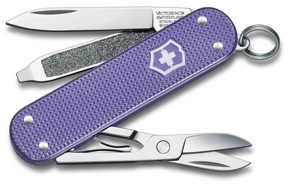 Нож-брелок Victorinox Classic SD Alox Colors, 58 мм, 5 функций, "Electric Lavender"
