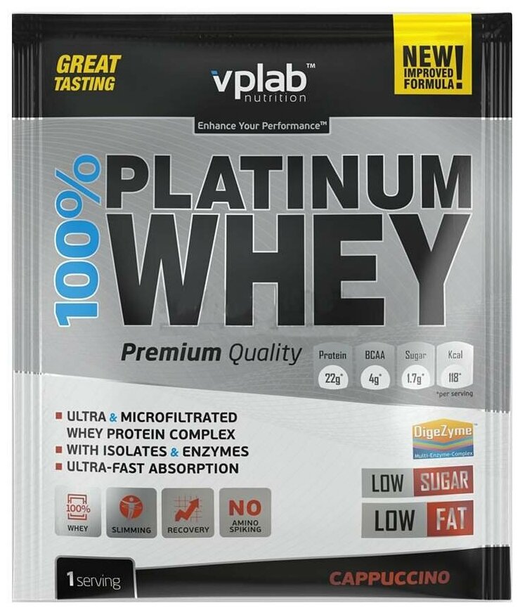 VPLab 100% Platinum Whey 30 гр (10шт) капучино