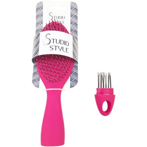 Купить STUDIO STYLE Щетка массажная релакс для мокрых и сухих волос бордовый, розовый