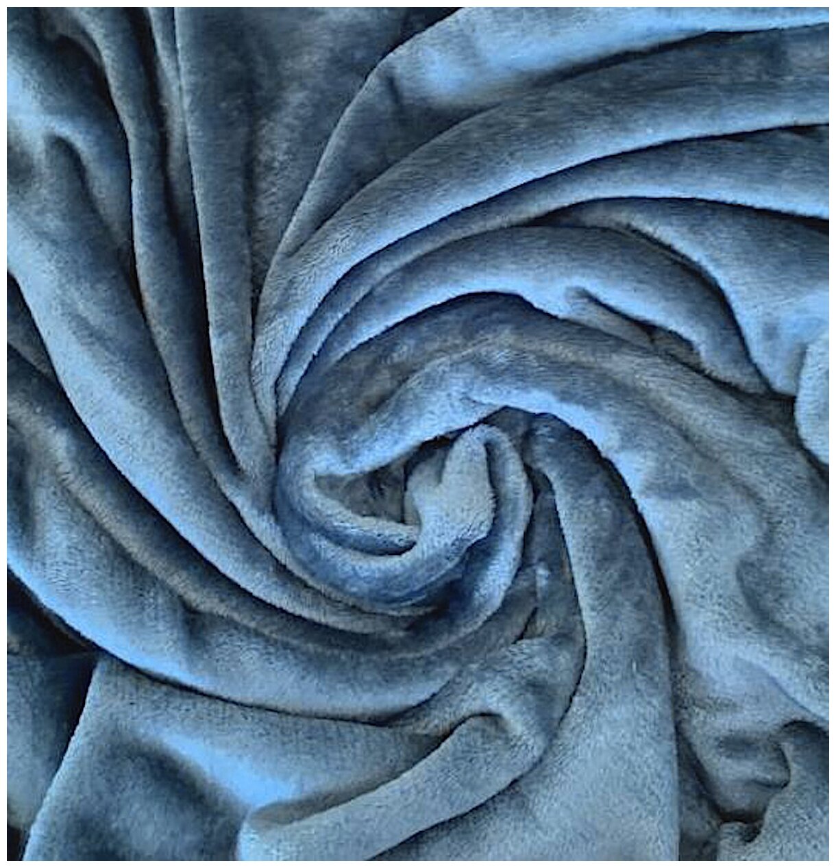 Плед / Покрывало велсофт 140х200 синий, гладкокрашенный, ENRIKA - фотография № 2