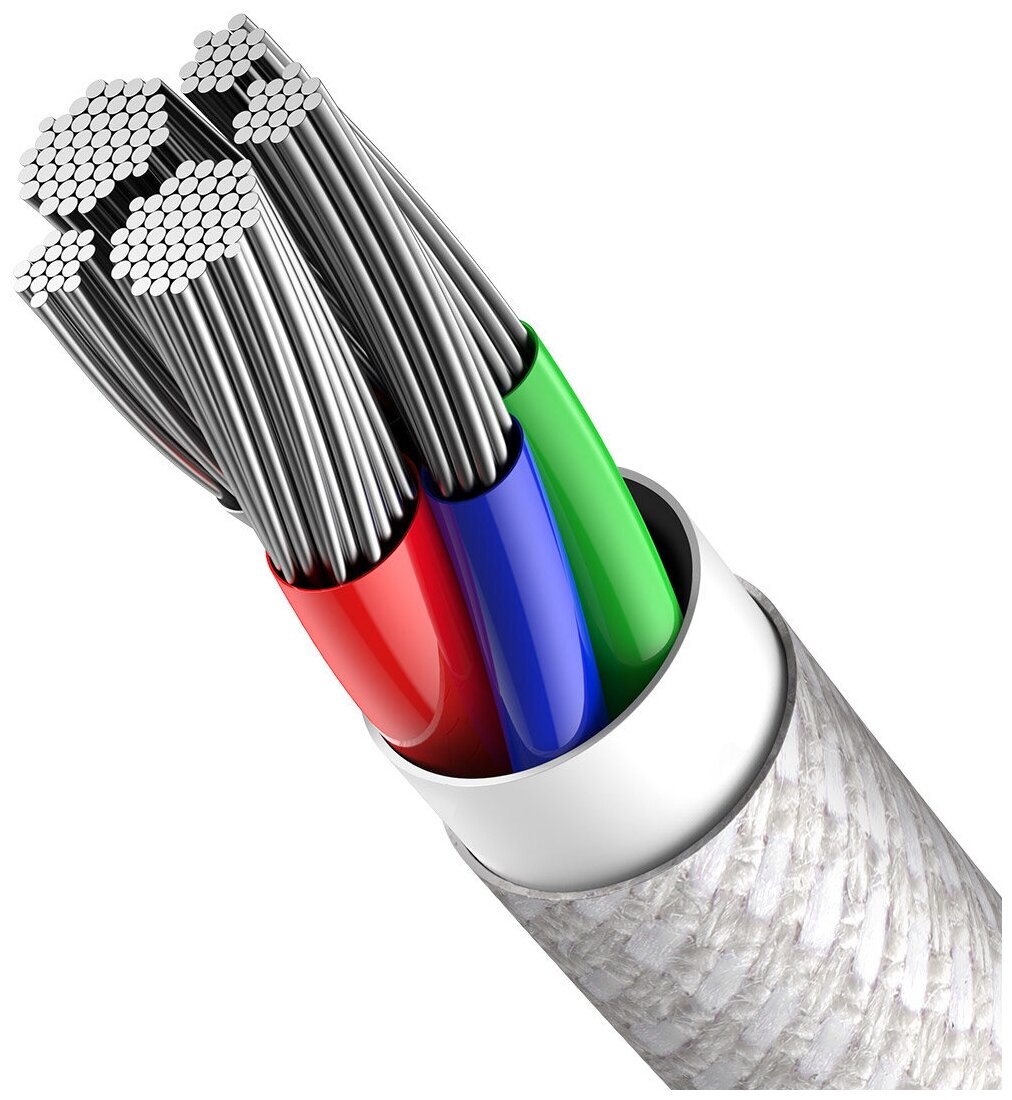 Кабель для передачи данных / быстрой зарядки/Baseus High Density Braided Fast Charging Data Cable Type-C to iP PD 20W 1m White