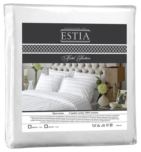 Простыня Estia Hotel Collection сатин-жаккард