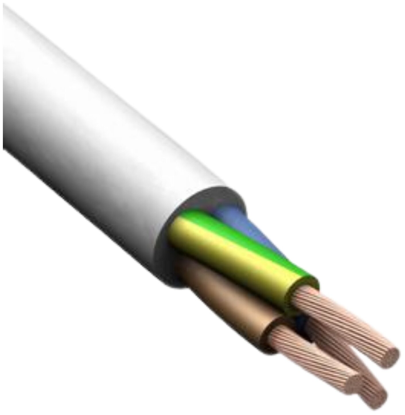 Провод бытовой ПВС 3х1.5 кв. мм Конкорд ГОСТ белый 5 м