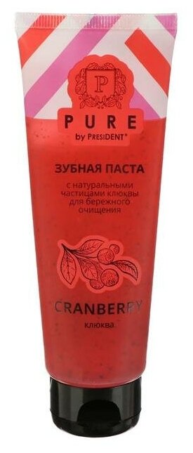 Зубная паста Pure by President клюква, 100 г