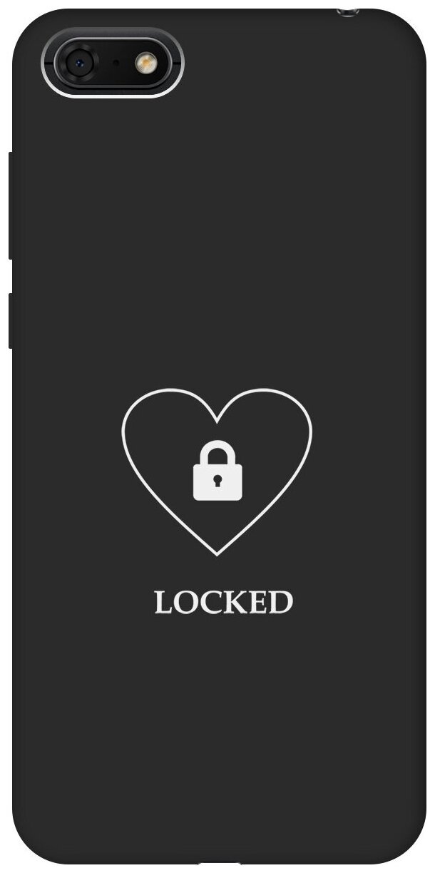 Матовый чехол Locked W для Honor 7A / 7S / Huawei Y5 (2018) / Y5 Prime (2018) / Хуавей У5 Прайм (2018) / Хонор 7А / 7s с 3D эффектом черный
