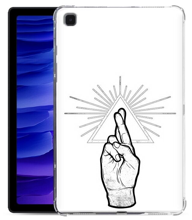 Чехол задняя-панель-накладка-бампер MyPads черно белая рука для Samsung Galaxy Tab A7 10.4 SM-T500 (2020)/Samsung Galaxy Tab A7 10.4 SM-T500/T505 (2020) противоударный