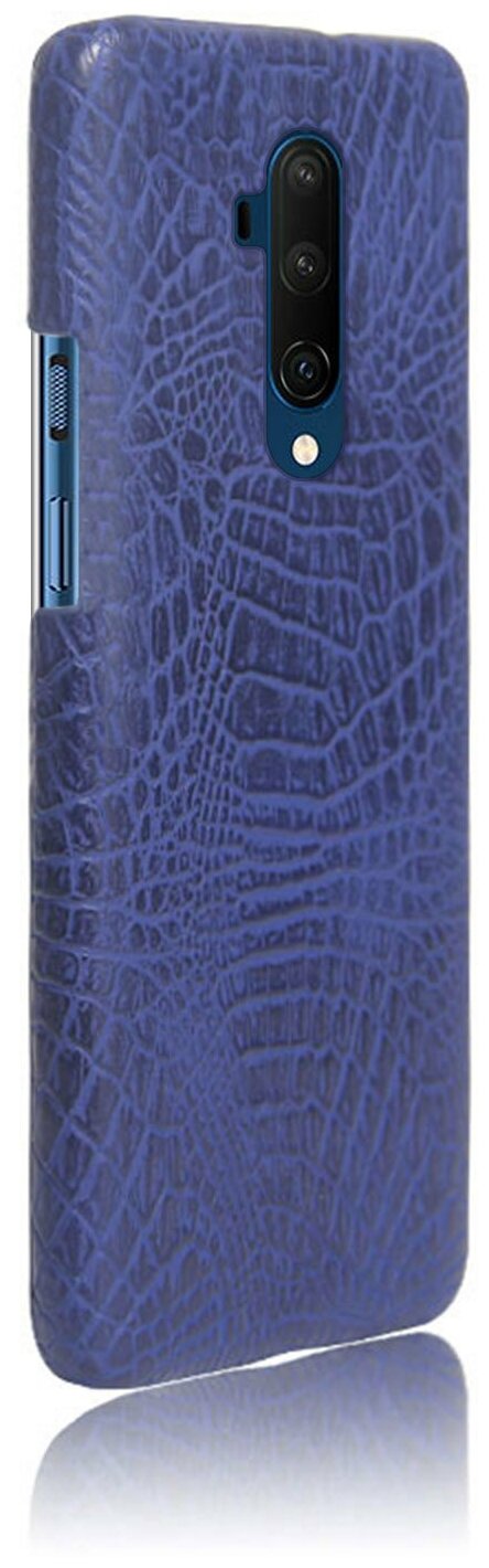 Чехол панель бампер Чехол. ру для OnePlus 7T Pro элегантный тонкий на пластиковой основе с дизайном под кожу крокодила синий