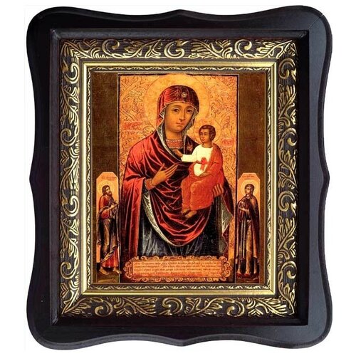 Виленская икона Божьей Матери (Одигитрия) на холсте. седмиезерная икона божьей матери одигитрия на холсте