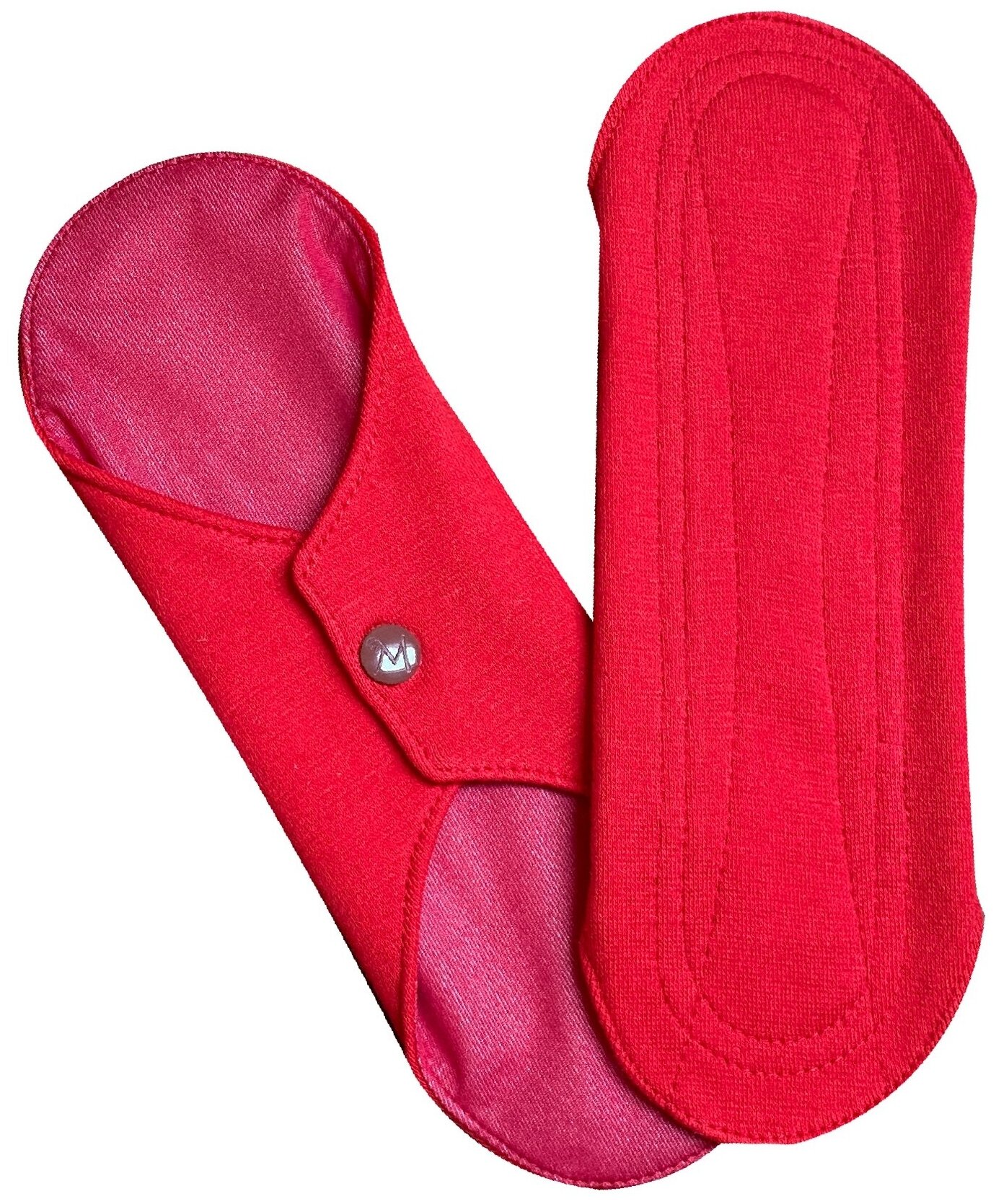 Прокладки гигиенические женские для менструации многоразовые Mamalino, цвет красный, размер Миди, набор 2 шт