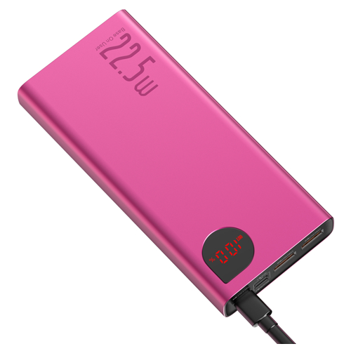 Портативное зарядное устройство Baseus Adaman Metal Digital Display Quick Charge Power Bank 22.5W 10000mAh Pink