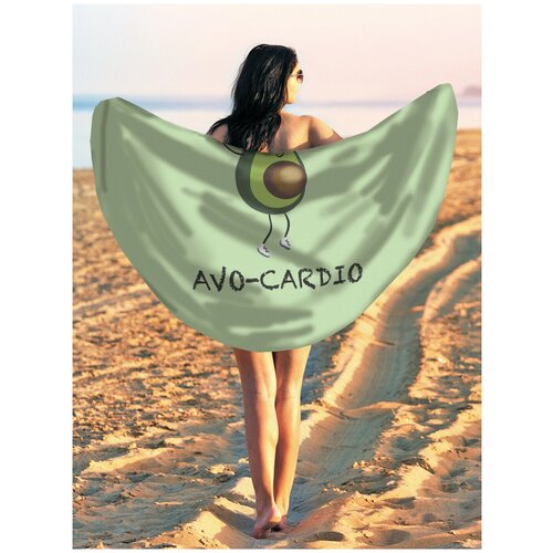 фото Парео и пляжный коврик joyarty "радостное ожидание лета", трикотаж 150 см