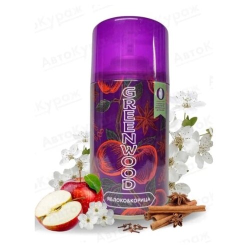 Освежитель воздуха автоматический (Яблоко и корица) Сменный блок освежителя воздуха подходит для Air Wick (GREENWOOD) 250мл