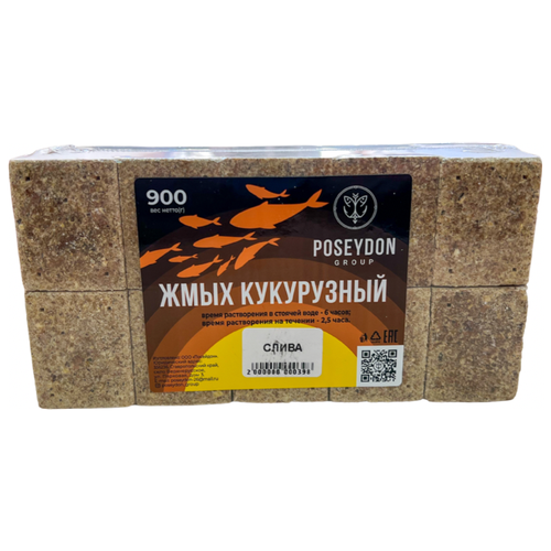 Жмых макуха - кукурузный POSEYDON  Слива  20 штук. 900 грамм жмых макуха кукурузный poseydon абрикос 20 штук 900 грамм