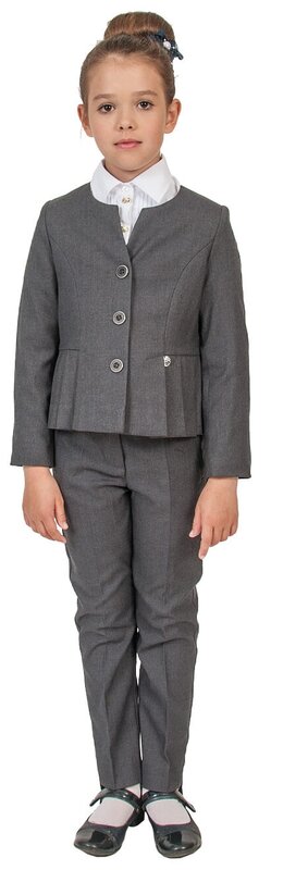 Пиджак школьный для девочки Шалуны 211035 серый 32, 134