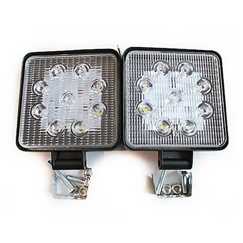 Фары светодиодные 12-24V 27W 9 LED направленный свет, квадратные GL8067