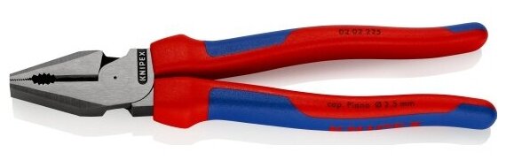 Плоскогубцы комбинированные Knipex KN-0202225SB особой мощности, 225 мм, двухкомпонентные рукоятки