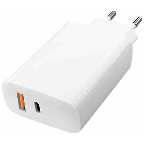 Сетевое зарядное устройство с функцией быстрой зарядки QUICK CHARGE+POWER DELIVERY QC3.0, PD3.0, 30Вт для iPhone/Samsung/Huawei/Honor/Xiaomi зарядное устройство ba63a набор с кабелем type c с двумя выходами usb 2 4a цифровой дисплей белый