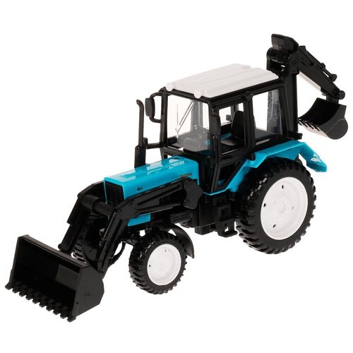 фото Модель металлическая мтз трактор беларус 11 см со звуком и светом цвет синий технопарк