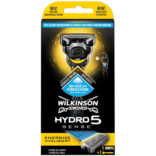 Wilkinson Sword Hydro 5 SENSE ENERGIZE бритва с 1 кассетой многоразовый бритвенный станок wilkinson sword hydro 5 sense energize черно серый 1 шт