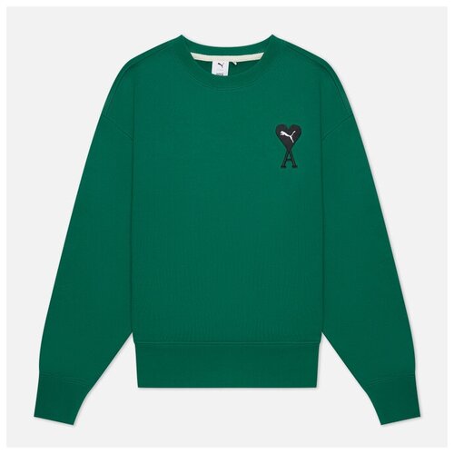фото Мужская толстовка puma x ami crew neck зелёный , размер xxl