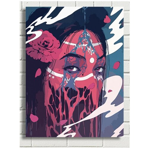 Картина по номерам Девушка Красочная Гейша Самурай - 7316 В 30x40 картина по номерам девушка красочная гейша самурай 7316 в 60x40