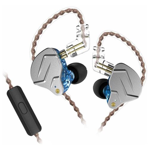 Наушники KZ Acoustics ZSN Pro с микрофоном (синий)