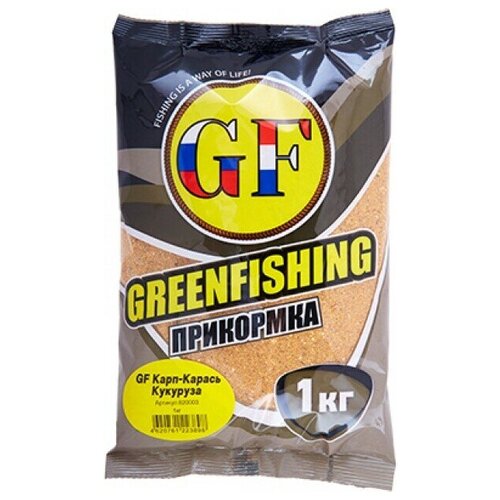 Прикормка GF Карп, Карась (Кукуруза), 1 кг прикормка greenfishing gf карп карась кукуруза 1 кг