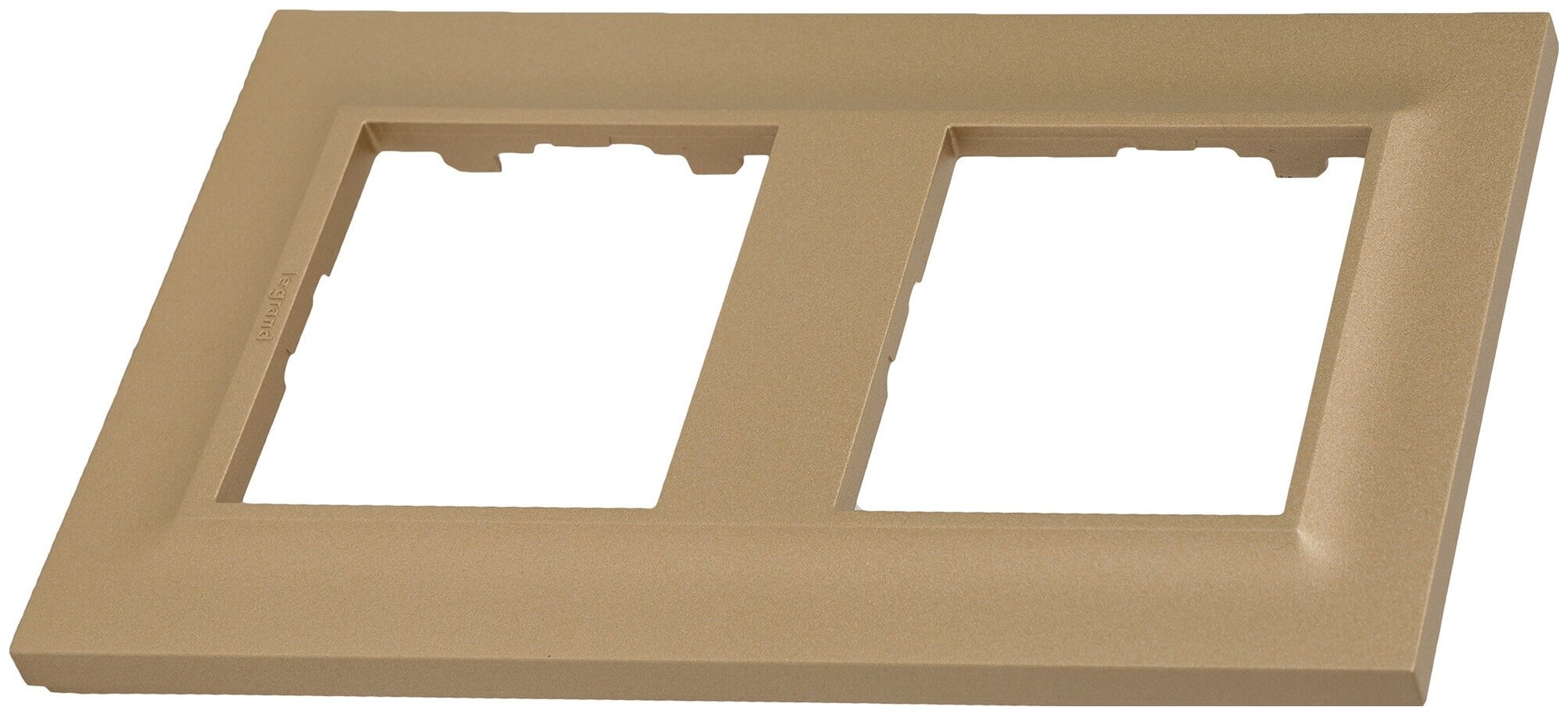 Рамка для розеток и выключателей Legrand Structura 2 поста, цвет золото - фотография № 2