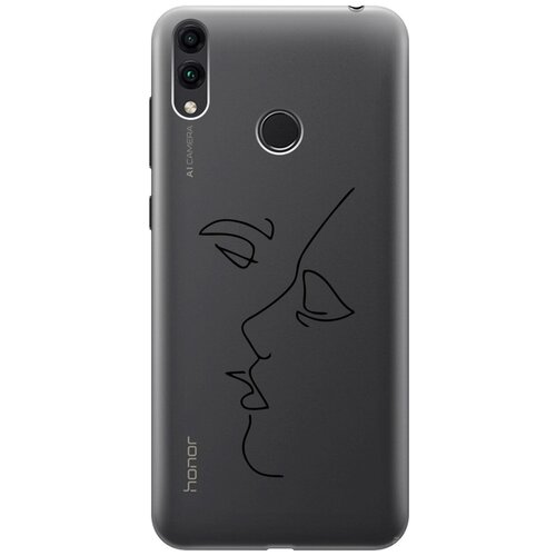 Силиконовый чехол с принтом Faces для Honor 8C / Хонор 8С силиконовый чехол с принтом bts stickers для honor 8c хонор 8с