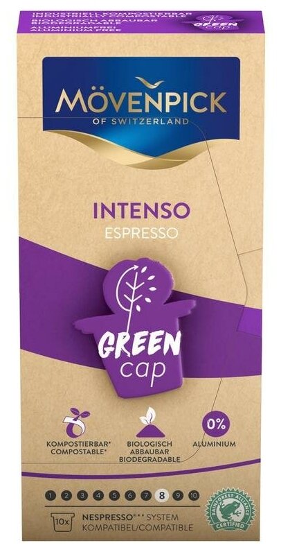 Кофе в капсулах Movenpick Intenso Green cap, для Nespresso, 10 шт - фотография № 1