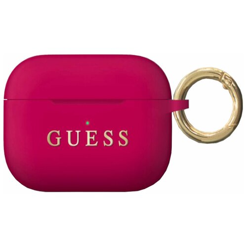 Чехол Guess для Airpods Pro Silicone case with ring Fuschia