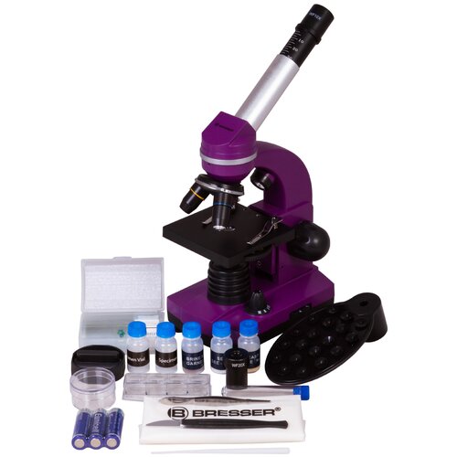 Микроскоп Bresser Junior Biolux SEL 40–1600x, фиолетовый препаратоводитель bresser biolux