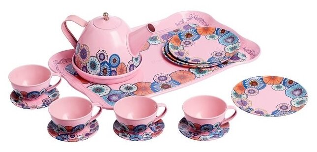 Набор посуды Aozi Toys Чаепитие розовый