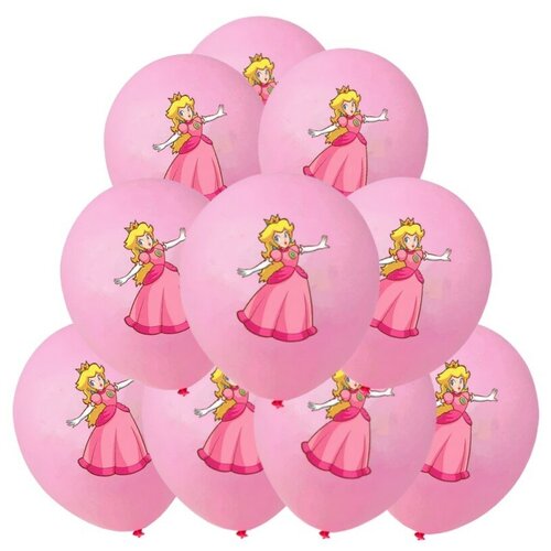 Набор воздушных шаров Марио Пич (розовый, 10 шт, 32 см)