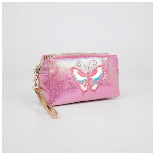 фото Косметичка на молнии, с ручкой, цвет малиновый нет бренда