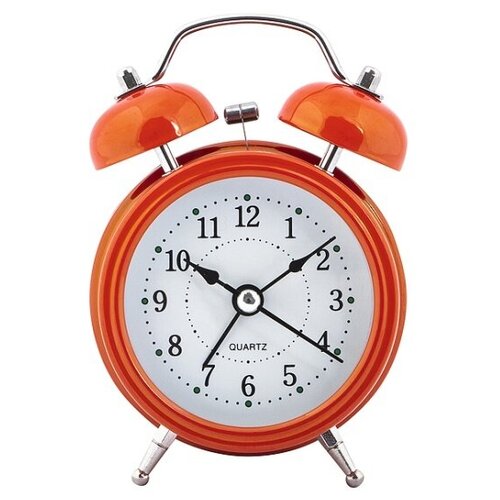 Часы будильник настольные D-7 см красный цвет