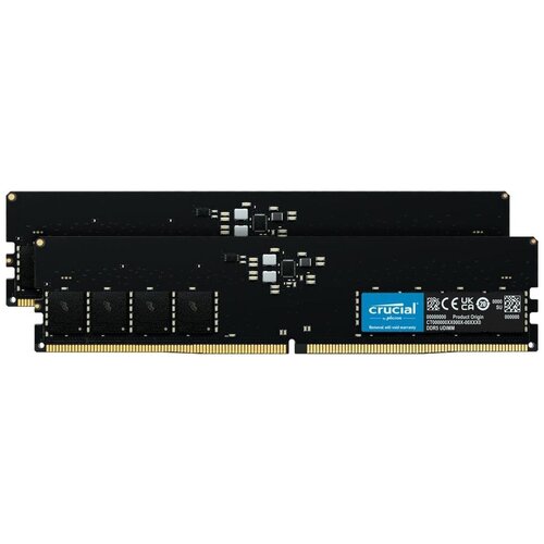 Модуль памяти DIMM DDR5 32Gb, (2x16GB), 4800Mhz, Crucial (CT2K16G48C40U5)