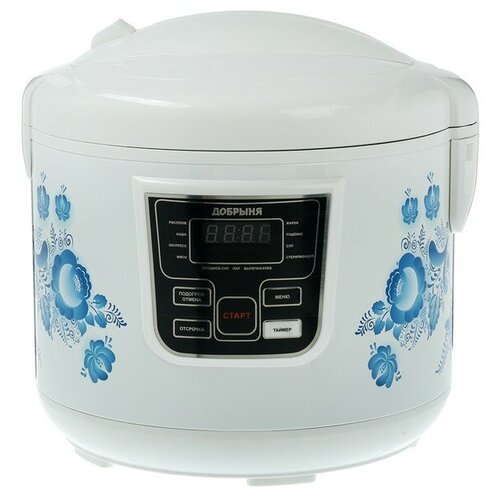Добрыня Мультиварка Добрыня DO-1003 1000 Вт 4 л 11 программ антипригар покрытие бело-голубая 492900₽