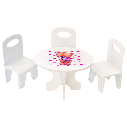 Авалон Набор стол+стулья Мишутки. Сладкоежка белый