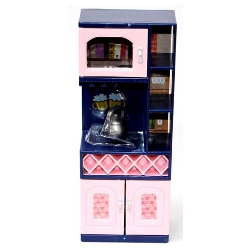 Купить Детская кухня, игровой набор, 1 модуль с аксессуарами (шкафчики), Ярик, розовый