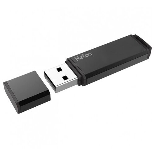 Память USB2.0 Flash Drive 128Gb Netac U351 Алюминиевый BLACK [NT03U351N-128G-20BK]