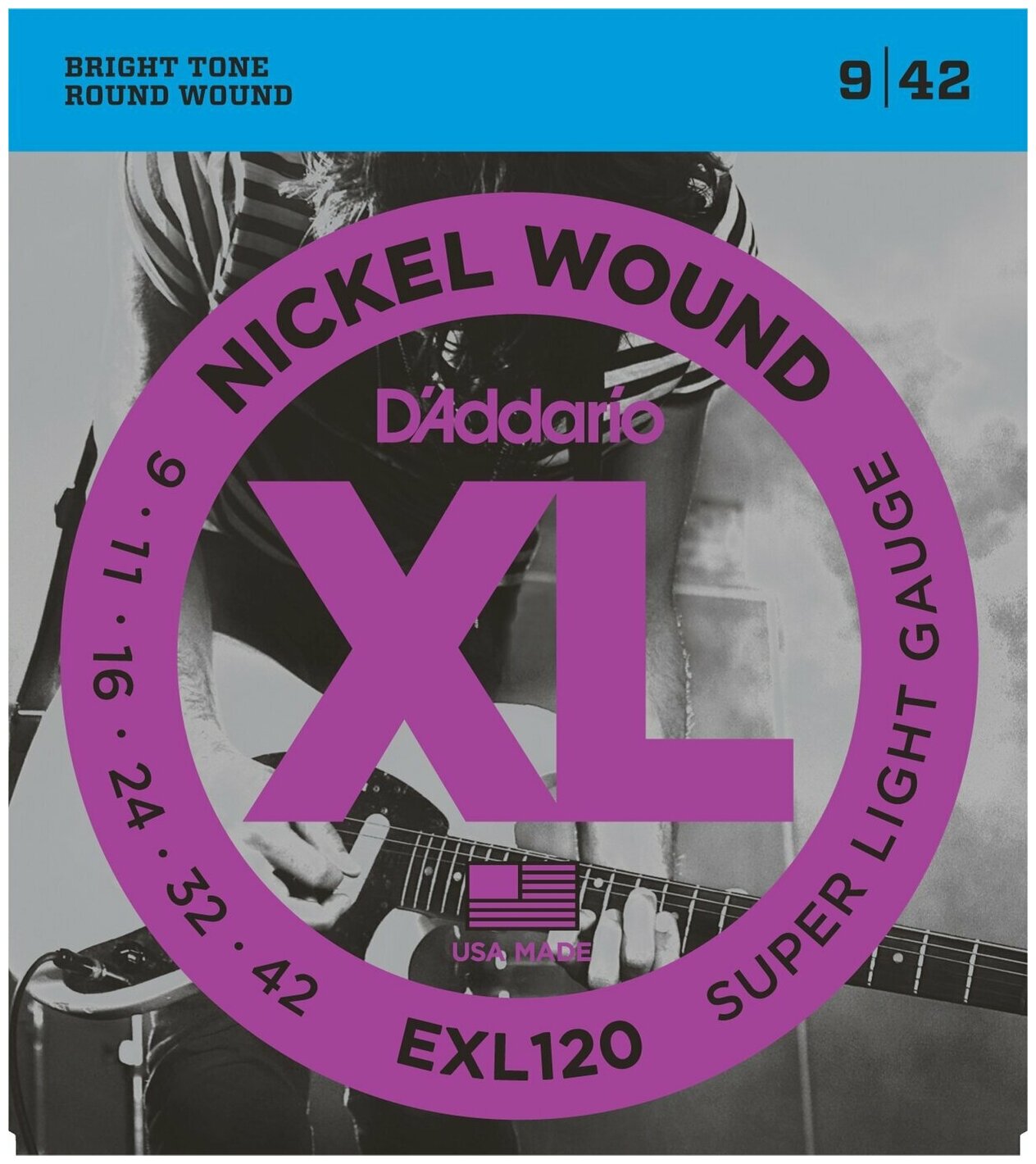 D'Addario EXL120 (9-42) Super Light XL Nickel Wound струны для электрогитары