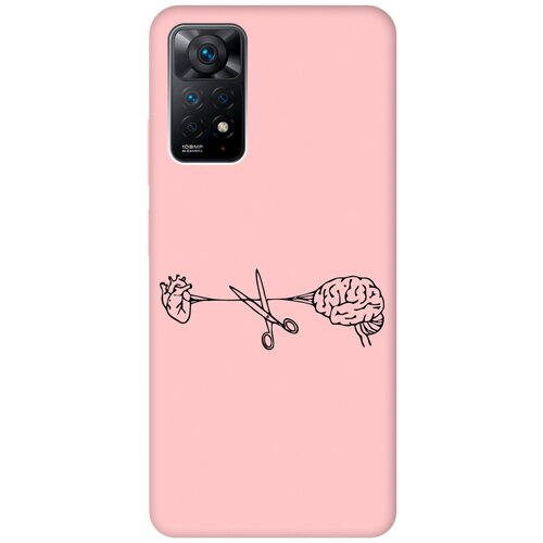 Силиконовый чехол на Xiaomi Redmi Note 11 Pro, Сяоми Редми Ноут 11 Про Silky Touch Premium с принтом Brain Off светло-розовый силиконовый чехол на xiaomi redmi note 11 pro сяоми редми ноут 11 про silky touch premium с принтом brain off светло розовый